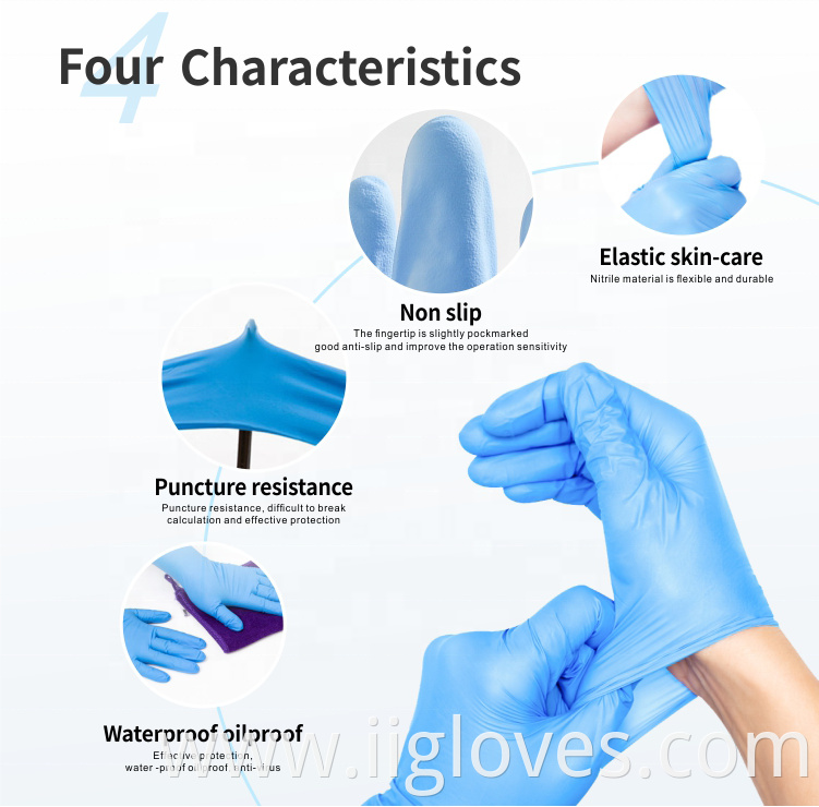 Black High Elastic Powder-free Safety Gloves Household Protection 100 pcs/box Nitrile Synthetic Gloves